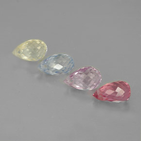 Pedras preciosas de safira multicolorido natural de  ct, briolete, VVS-VS
