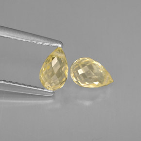 Pedras preciosas de safira amarelo natural de  ct, briolete, VVS-VS