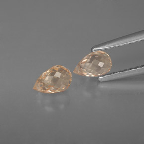 Pedras preciosas de safira laranja natural de  ct, briolete, VVS-VS