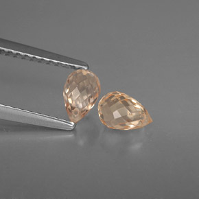 Pedras preciosas de safira laranja natural de  ct, briolete, VVS-VS