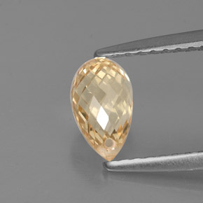 Safira amarelo natural 1,12ct, briolete, VS