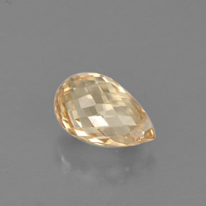 Safira amarelo natural 1,12ct, briolete, VS
