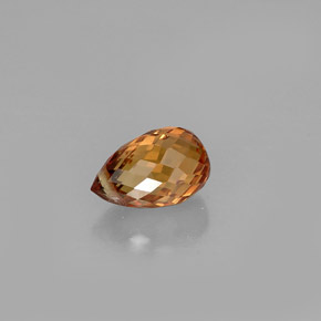 Safira laranja natural 0,91ct, briolete, VVS-VS