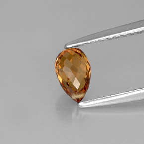 Safira laranja natural 0,91ct, briolete, VVS-VS