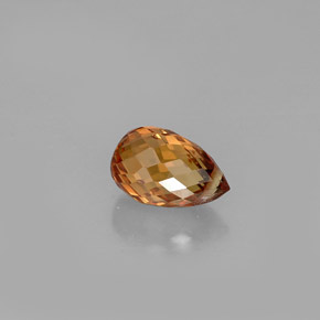 Safira laranja natural 0,91ct, briolete, VVS-VS