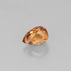 Safira laranja natural 0,89ct, briolete, VVS-VS