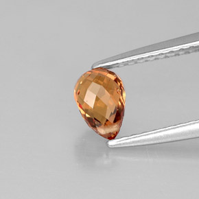 Safira laranja natural 0,89ct, briolete, VVS-VS
