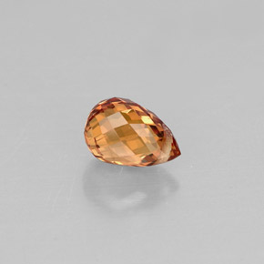 Safira laranja natural 0,89ct, briolete, VVS-VS