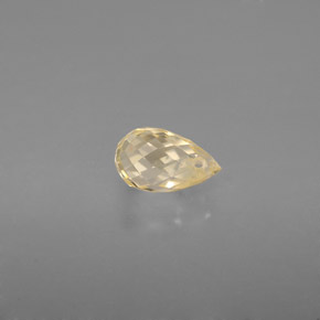 Safira amarelo natural 1,07ct, briolete, VS