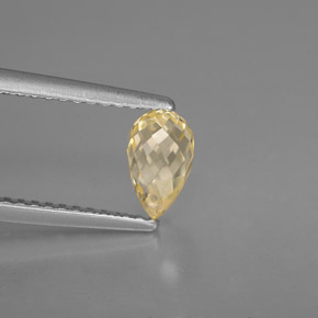 Safira amarelo natural 1,07ct, briolete, VS