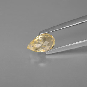 Safira amarelo natural 1,07ct, briolete, VS