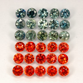 Pedras preciosas de safira multicolorido natural de  ct, corte redondo, VVS-VS