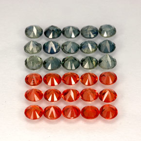 Pedras preciosas de safira multicolorido natural de  ct, corte redondo, VVS-VS