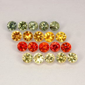 Pedras preciosas de safira multicolorido natural de  ct, corte redondo, VVS-VS