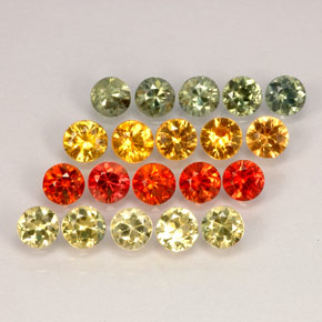 Pedras preciosas de safira multicolorido natural de  ct, corte redondo, VVS-VS