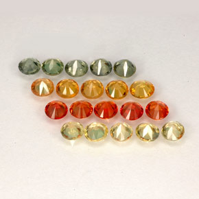 Pedras preciosas de safira multicolorido natural de  ct, corte redondo, VVS-VS