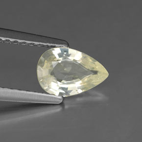 Safira amarelo natural 0,81ct, formato de pêra, VS