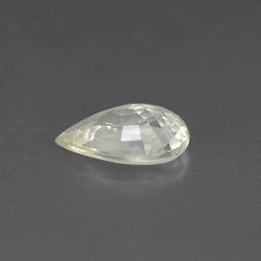 Safira amarelo natural 0,81ct, formato de pêra, VS