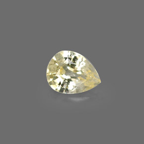 Safira amarelo natural 0,44ct, formato de pêra, VVS