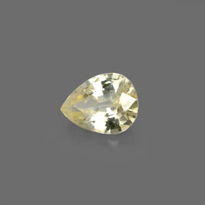 Safira amarelo natural 0,44ct, formato de pêra, VVS