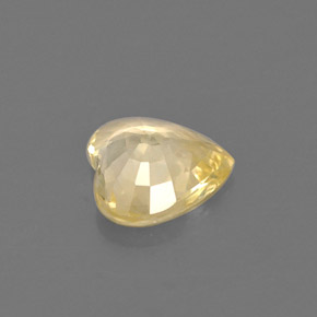 Safira amarelo natural 0,59ct, formato de coração, VS