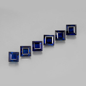 Pedras preciosas de safira azul natural de  ct, quadrado, VS