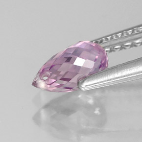 Safira rosa natural 0,78ct, briolete, VVS-VS