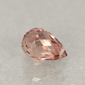 Safira rosa natural 0,90ct, briolete, VVS-VS