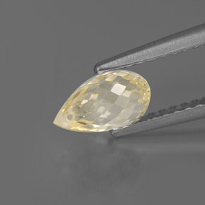 Safira amarelo natural 1,31ct, briolete, VVS-VS
