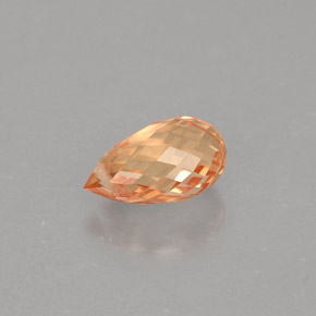 Safira laranja natural 0,91ct, briolete, VVS-VS