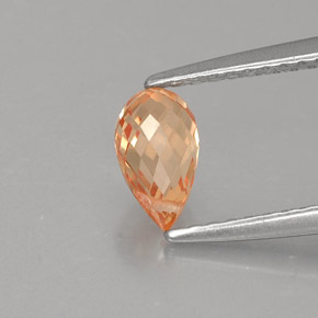 Safira laranja natural 0,91ct, briolete, VVS-VS