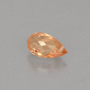 Safira laranja natural 0,91ct, briolete, VVS-VS