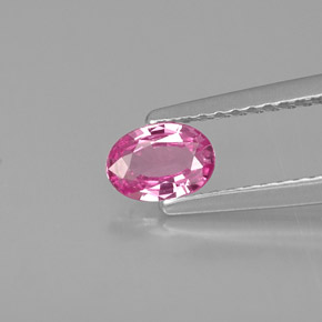Safira rosa natural 0,45ct, corte oval, VVS
