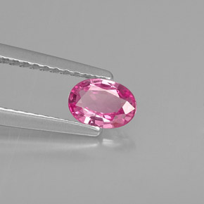 Safira rosa natural 0,45ct, corte oval, VVS
