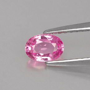 Safira rosa natural 0,55ct, corte oval, VS