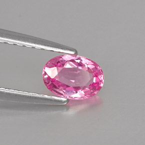 Safira rosa natural 0,55ct, corte oval, VS