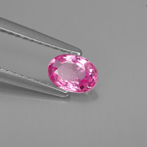 Safira rosa natural 0,52ct, corte oval, VS