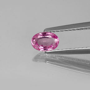 Safira rosa natural 0,46ct, corte oval, VVS