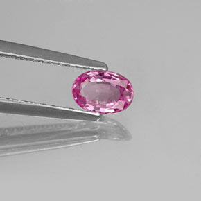 Safira rosa natural 0,46ct, corte oval, VVS