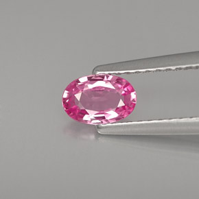 Safira rosa natural 0,51ct, corte oval, VVS