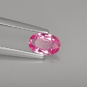 Safira rosa natural 0,51ct, corte oval, VVS