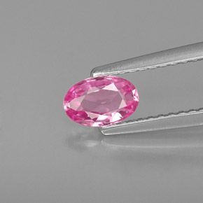 Safira rosa natural 0,53ct, corte oval, VVS