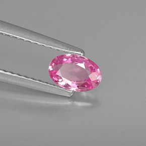 Safira rosa natural 0,53ct, corte oval, VVS