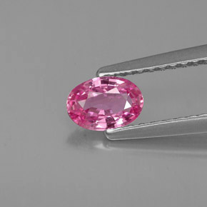 Safira rosa natural 0,51ct, corte oval, VVS