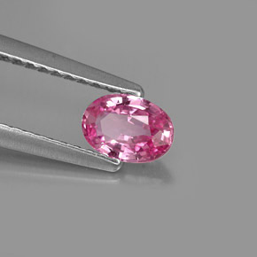 Safira rosa natural 0,51ct, corte oval, VVS