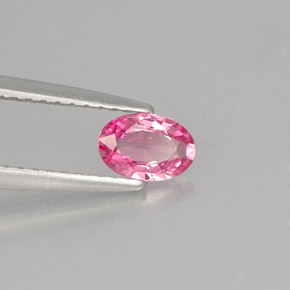 Safira rosa natural 0,42ct, corte oval, IF
