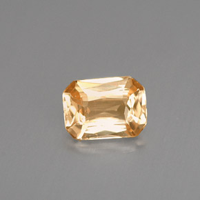 Safira laranja natural 1,12ct, corte esmeralda, VVS-VS