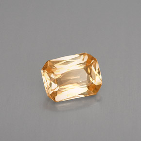 Safira laranja natural 1,12ct, corte esmeralda, VVS-VS