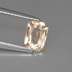 Safira laranja natural 1,20ct, corte esmeralda, VVS