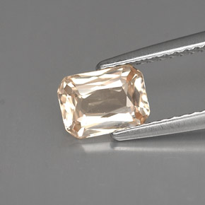 Safira laranja natural 1,20ct, corte esmeralda, VVS